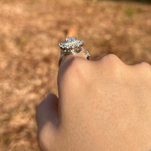 Gold Plated Silver Fidget Ring for Anxiety Women Size Adjustable Sunflower - Picture 4 of 6